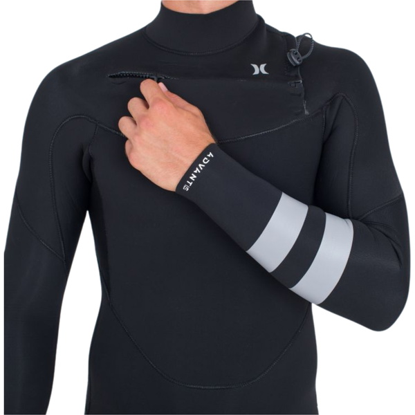2025 Hurley Mens Advant 4/3mm Chest Zip Wetsuit MFS0013423 - Black